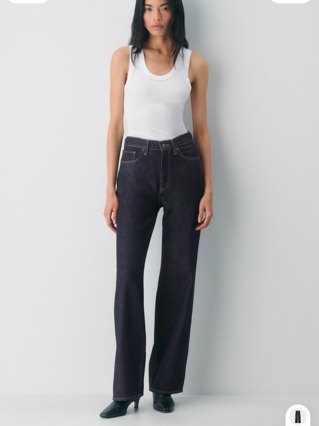 Nwt Denim Forum Cleo Relaxed Hi Rise Wide Jean Dark Blue Denim Size 25